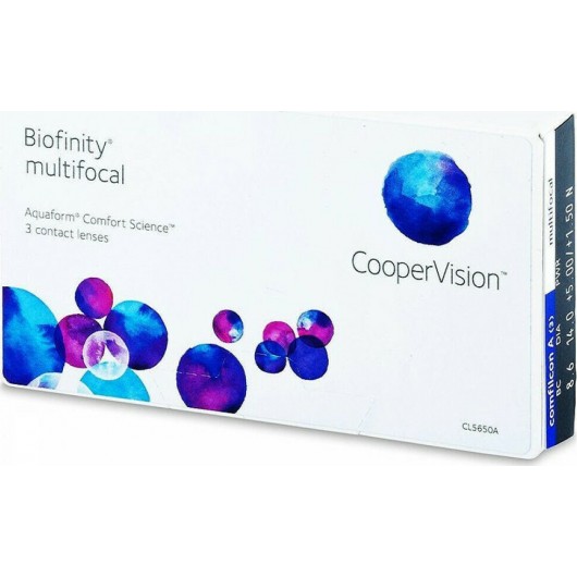 Cooper Vision Biofinity Multifocal 3 Μηνιαίοι Πολυεστιακοί Φακοί Επαφής Σιλικόνης Υδρογέλης